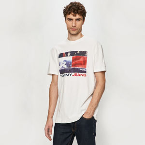 Tommy Jeans pánské bílé tričko Graphic Tee - XL (YBR)